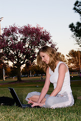 Image showing Working outdoors