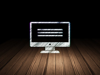 Image showing Web design concept: Monitor in grunge dark room