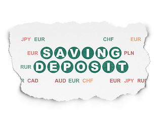 Image showing Currency concept: Saving Deposit on Torn Paper background