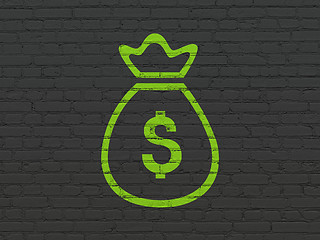 Image showing Money concept: Money Bag on wall background
