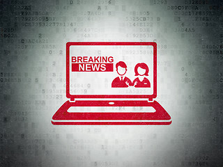 Image showing News concept: Breaking News On Laptop on Digital Paper background