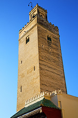 Image showing the history in maroc africa  minaret  blue    sky