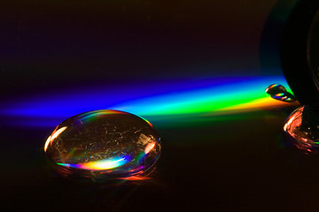 Image showing abstract rainbow drop in a plastic  