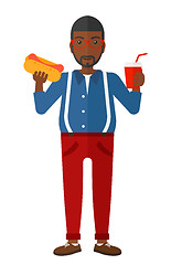 Image showing Man with fast food.