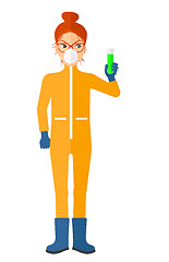 Image showing Laboratory assistant with test tube.