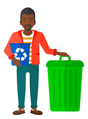 Image showing Man with recycle bins.