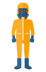 Image showing Man in protective chemical suit.