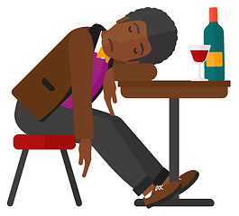 Image showing Man sleeping in bar. 