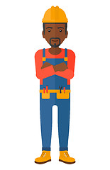 Image showing Friendly builder with arms crossed.