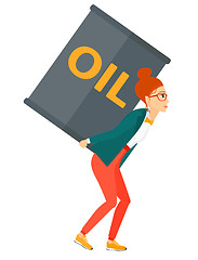 Image showing Woman with oil can.