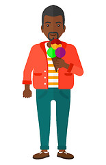 Image showing Man holding icecream.