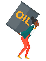 Image showing Woman with oil can.