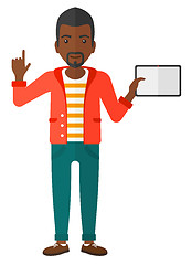 Image showing Man holding tablet computer.