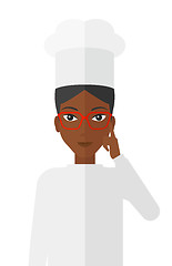 Image showing Chef pointing forefinger up.