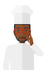 Image showing Chef pointing forefinger up.