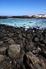 Image showing in lanzarote spain   pond  coastline and summer 