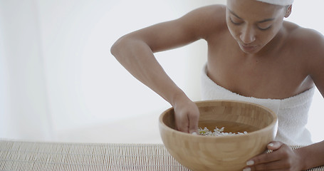 Image showing Young Woman Getting Spa Treatment