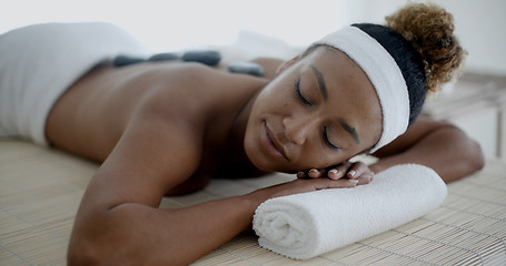 Image showing Young Female Relaxing In Spa Salon