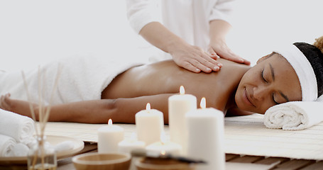 Image showing Young Woman Having A Massage In Spa