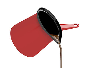 Image showing Pouring black coffee