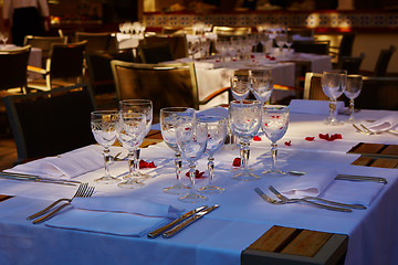 Image showing table setup in outdoor cafe