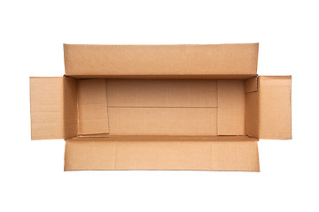 Image showing Opened retangular cardboard box