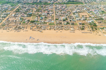 Image showing Aerial view of the shores of Cotonou, Benin \r