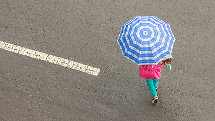 Image showing Woman holding an umbrella