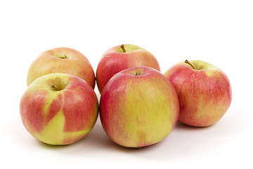 Image showing fresh juicy red and yellow apples isolated