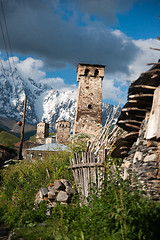 Image showing Towers in mountain village