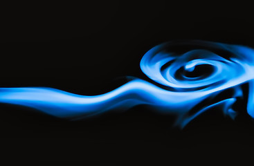 Image showing Blue smoke on a black background