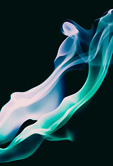 Image showing Blue and turquoise smoke