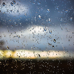 Image showing  Raindrop on glass of the car