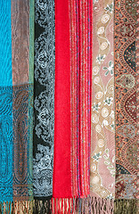 Image showing Colorful stoles with ethnic ornament