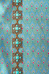 Image showing Handmade belt on the  silk background