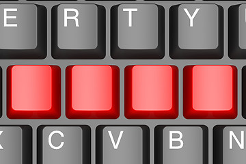 Image showing Red blank keyboard