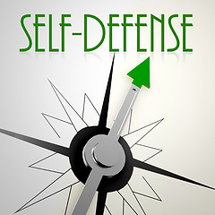 Image showing Self defense on green compass