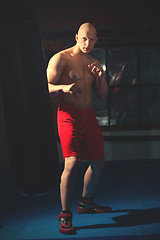 Image showing fighter in red shorts