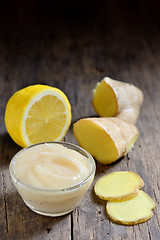 Image showing honey, lemon and ginger