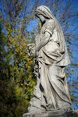 Image showing Stone cemetery statue