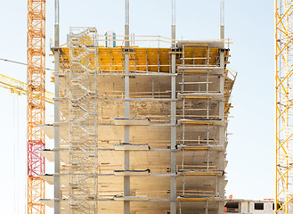 Image showing construction site, building and cranes