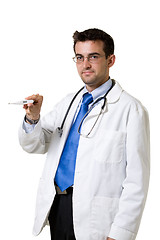 Image showing Doctor with thermometer