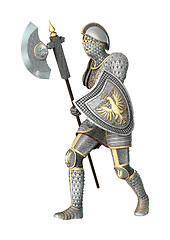 Image showing Medieval Knight on White