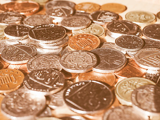 Image showing  Pound coins vintage