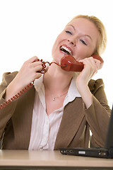 Image showing Laughing on the phone