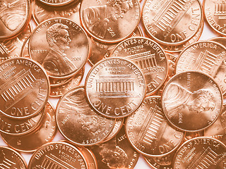 Image showing  Dollar coins background vintage