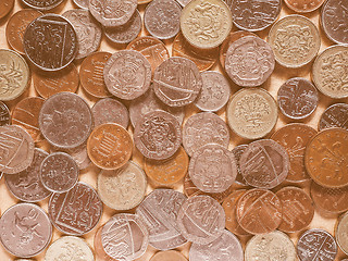 Image showing  Pound coins vintage