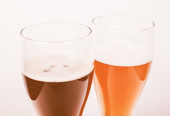 Image showing  Two glasses of German beer vintage