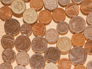 Image showing  Pound coins vintage