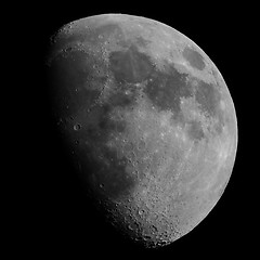 Image showing Black and white Gibbous moon